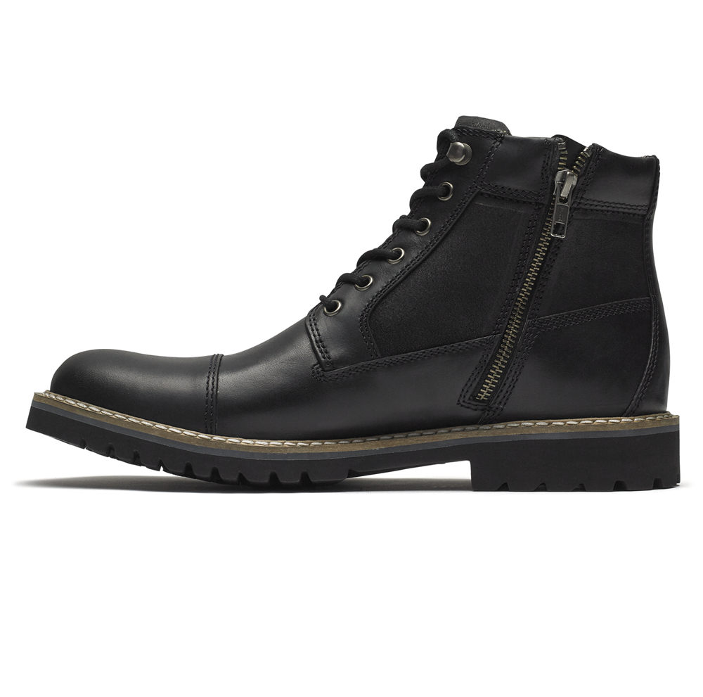 Rockport Boots For Mens Black - Marshall Rugged Inside Zip - RM7294853